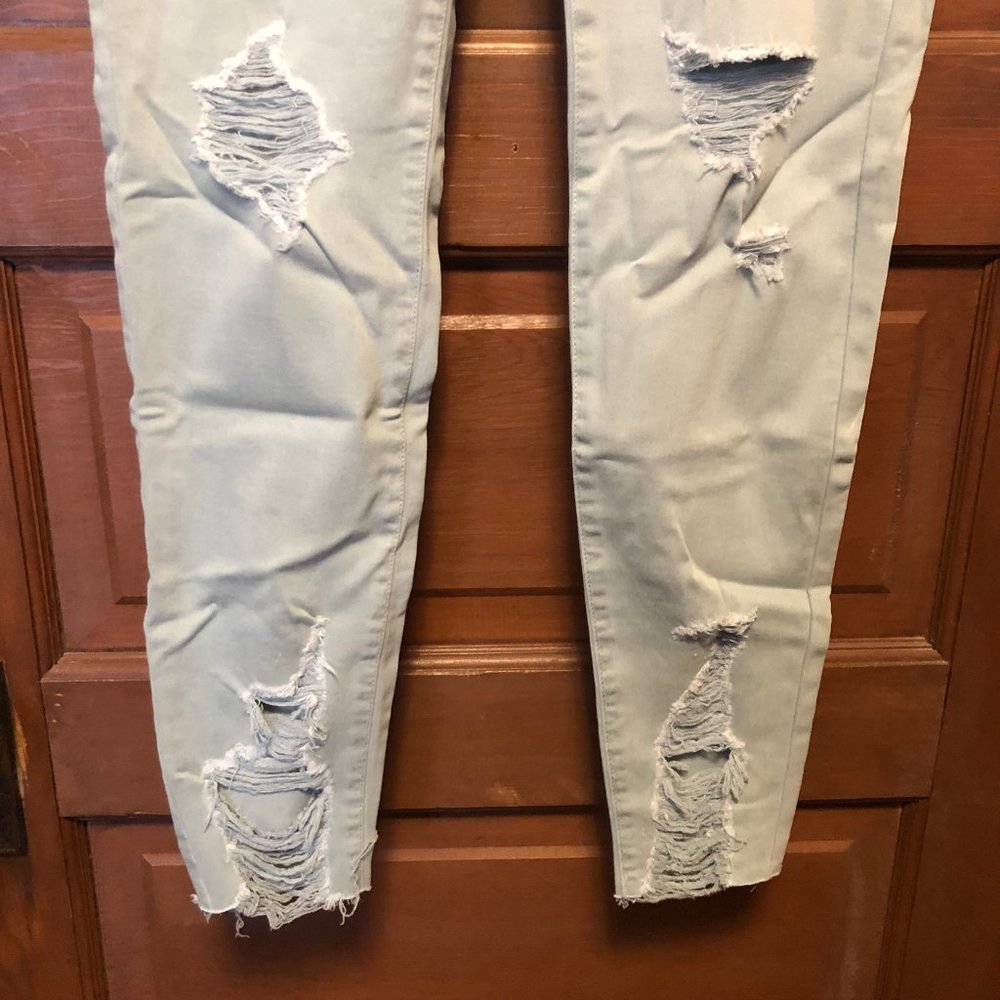 American Eagle Mint Stretch Destroyed Jeggings - image 4